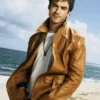 Damon The Vampire Diaries Brown Leather Jacket