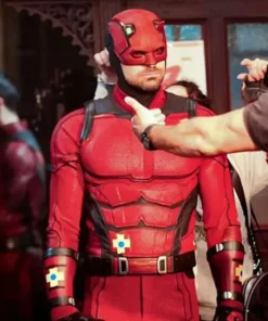 Daredevil Red Leather Costume Jacket
