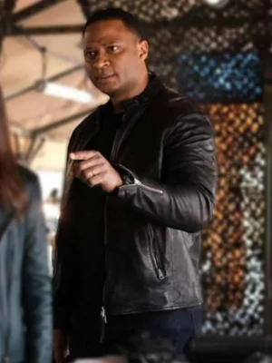 David Ramsey Superman and Lois Cafe Racer Leather Black Jacket