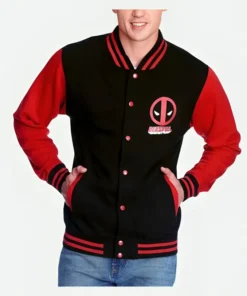 Deadpool Black and Red Letterman Varsity Jacket 1