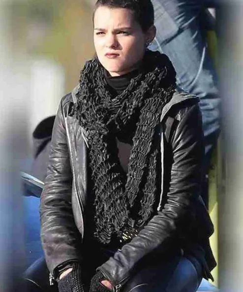 Deadpool Brianna Hildebrand Leather Zipper Jacket