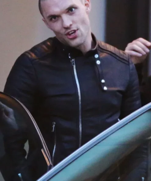 Deadpool Ed Skrein Biker Leather Jacket