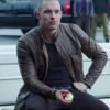 Deadpool Ed Skrein Brown Leather Jacket