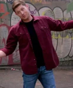 Dean Winchester men Red Shirt front 510x638 1