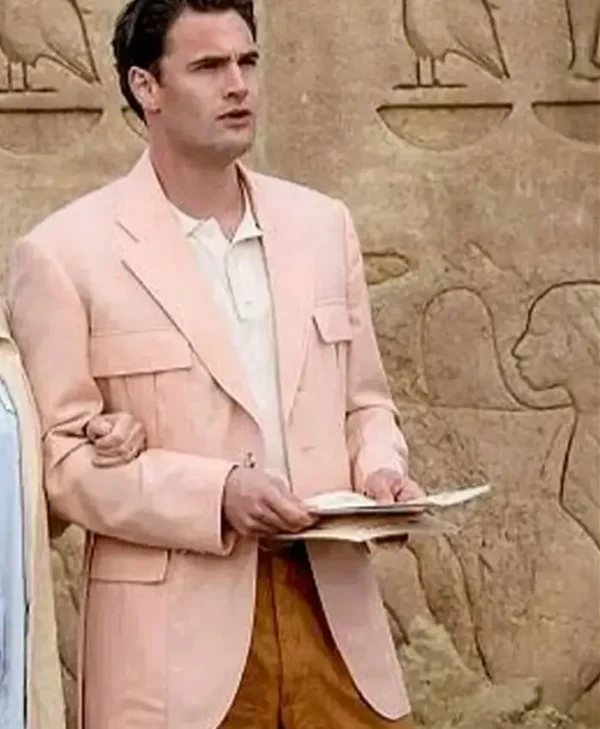 Death on the Nile Tom Bateman Pink Blazer Coat