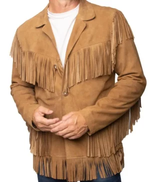 Dennis Hopper Easy Rider Suede Fringe Brown Leather Jacket