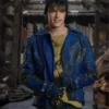 Descendants 2 Mitchell Hope Studded Blue Biker Leather Jacket