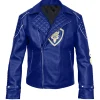 Blue leather biker jacket inspired by Mitchell Hope's Descendants 2 style