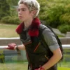 Descendants Carlos Black Red Fur Collar Leather Vest