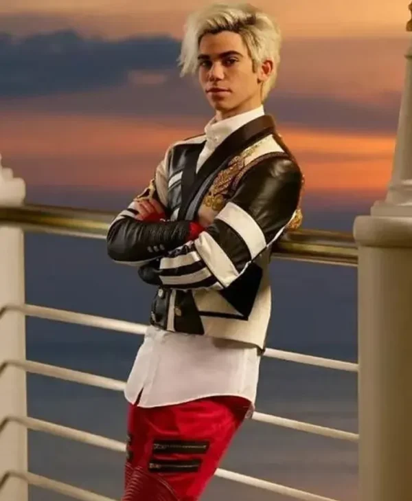 Descendants Carlos Black White Real Faux Leather Jacket