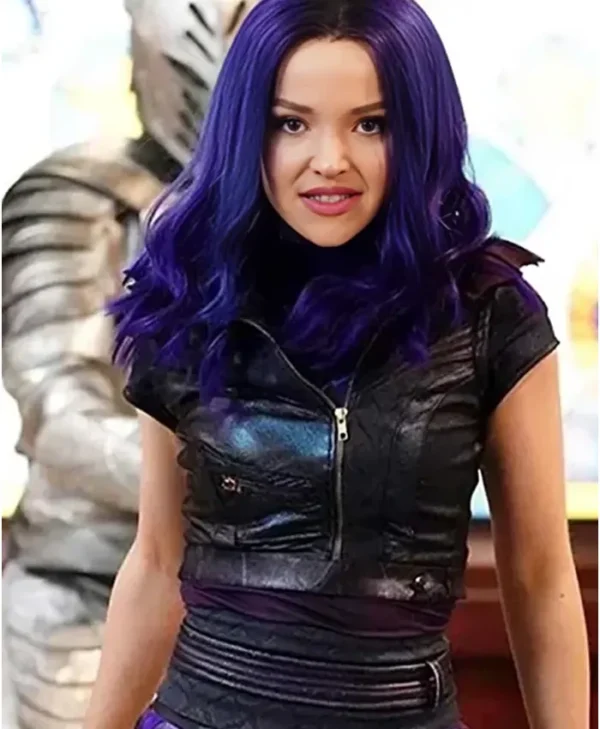 Descendants Mal Black Cropped Faux Leather Vest