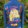 Dolly Parton Rhinestone Cowgirl Denim Moto Jacket Back