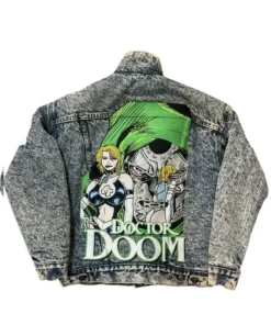 Dr Doom Outfit Blue Denim Sherpa Jacket Back