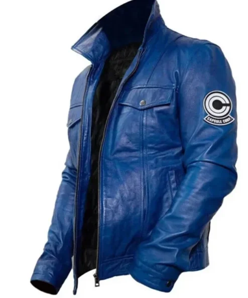Dragon Ball Future Trunks Blue Faux Leather Jacket