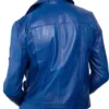 Dragon Ball Future Trunks Blue Faux Leather Jacket back look