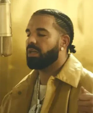 Drake Yellow Faux Leather Long Coat