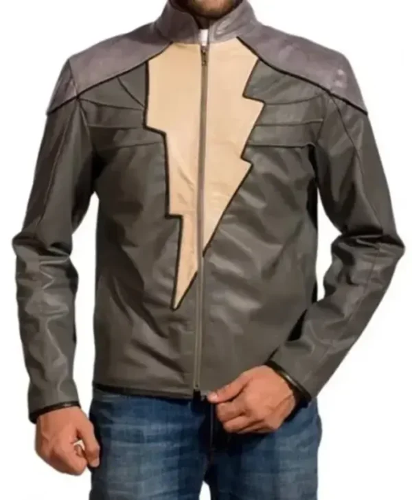 Dwayne Johnson Black Adam Grey and Golden Leather Jacket