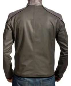 Dwayne Johnson Black Adam Grey with Golden Bolt Design Genuine Leather Jacket