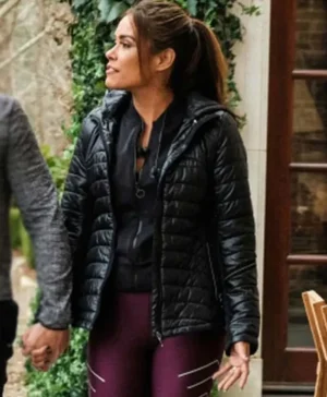 Dynasty S03 Daniella Alonso Black Hooded Puffer Jacket