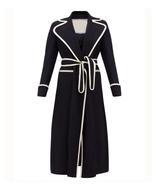Dynasty S03 Elizabeth Gillies Black Long Trench Coat