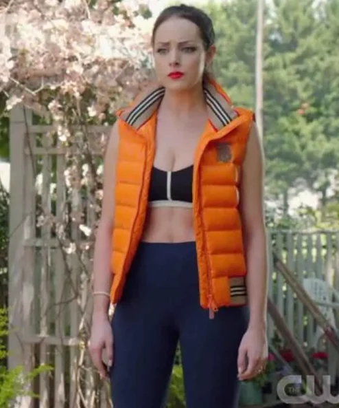 Dynasty S03 Fallon Carrington Orange Parachute Puffer Vest