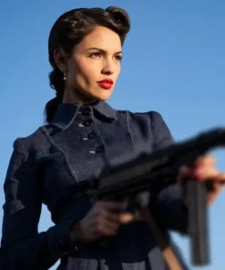 Eiza Gonzalez The Ministry of Ungentlemanly Warfare Blue Jacket