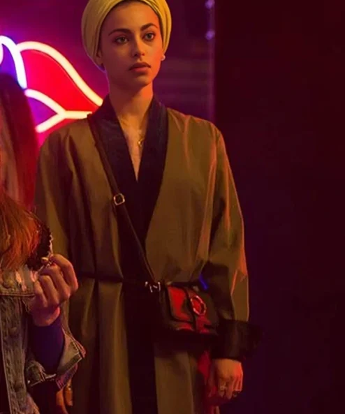 Elite S03 Mina Olive El Hammani Long Trench Green Coat