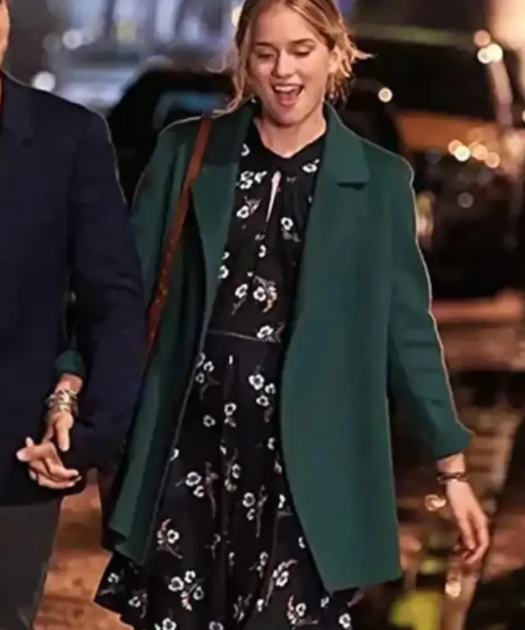 Elizabeth-Lail-You-Green-Trench-Coat