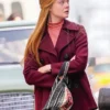 Elle Fanning A Complete Unknown Maroon Coat