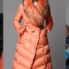 Elsbeth Carrie Preston Orange Faux Puffer Coat Full