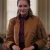 Emilia Jones Coda Brown Cotton Bomber Jacket