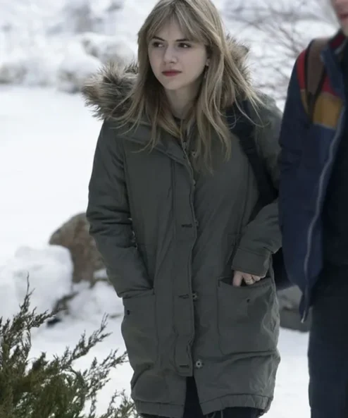 Emilia Jones Locke Key Kinsey Green Parka Coat