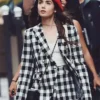 Emily Cooper Emily In Paris Checked Cotton Blazer