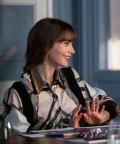 Emily Cooper Emily in Paris S03 Wool Bomber Jacket