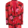 Emily In Paris S03 Emily Cooper Red Rose Printed Blazer Full Look