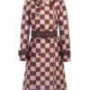 Emily In Paris Season 04 Lily Collins Pink Brown Checkered Trench Coat