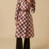 Emily In Paris Season 04 Lily Collins Pink Checkered Trench Coat