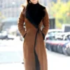 Emily-Ratajkowski-Shearling-Brown-Coat