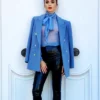 Emily in Paris Emily Cooper Blue Wool Coat