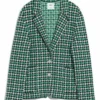 Emily in Paris S02 Lily Collins Green Plaid Blazer Full look