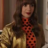 Emily in Paris S03 Emily Cooper Golden Leather Jacket