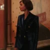 Emily in Paris S03 Lily Collins Blue Coat Side look