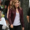 Erin Lindsay Chicago PD Maroon Real Leather Jacket