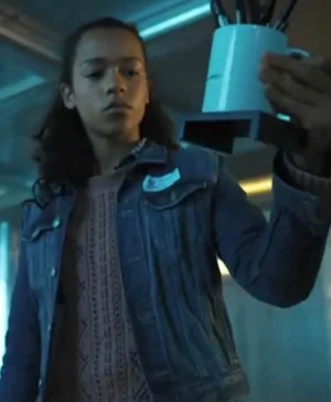 Escape Room Zoey Davis Denim Trucker Blue Jacket