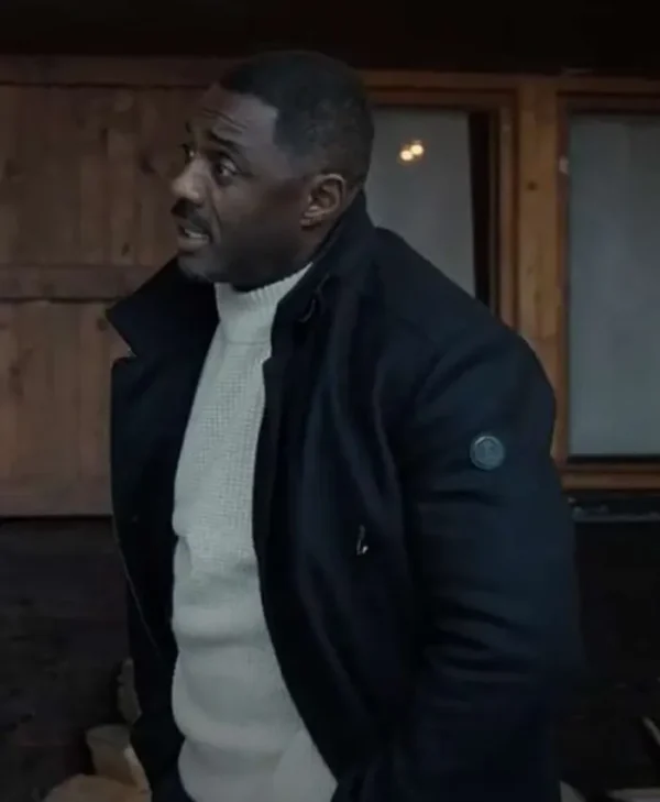 Extraction 2 Idris Elba Black Wool Coat