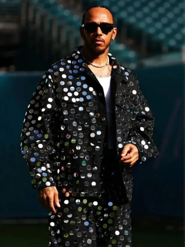 F1 Miami Grand Prix Lewis Hamilton Black Suit