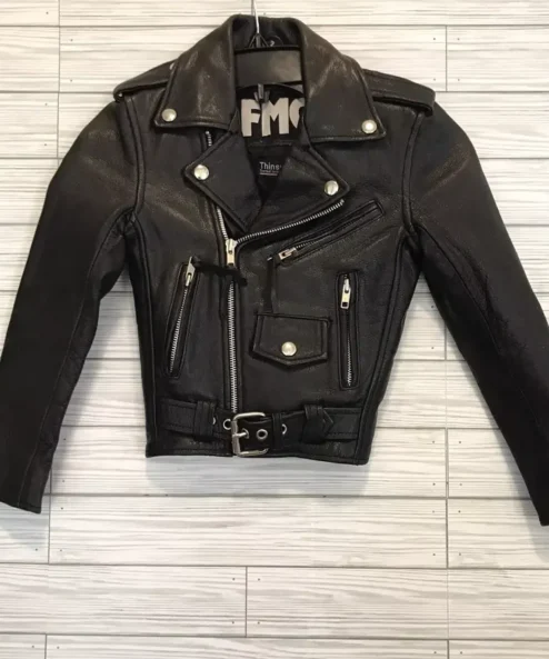 FMC Black Biker Leather Jacket