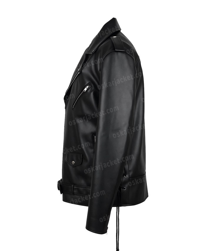 Shop Fallout 4 Atom Cats Logo Printed On Back Black Biker Leather Video Game Jacket