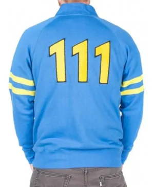 Fallout 4 Vault 111 Bomber Blue Wool Jacket Back