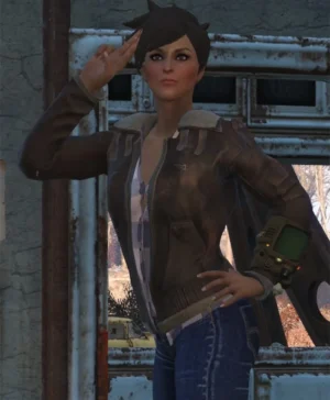 Fallout 76 Video Game Tracer Leather Brown Jacket